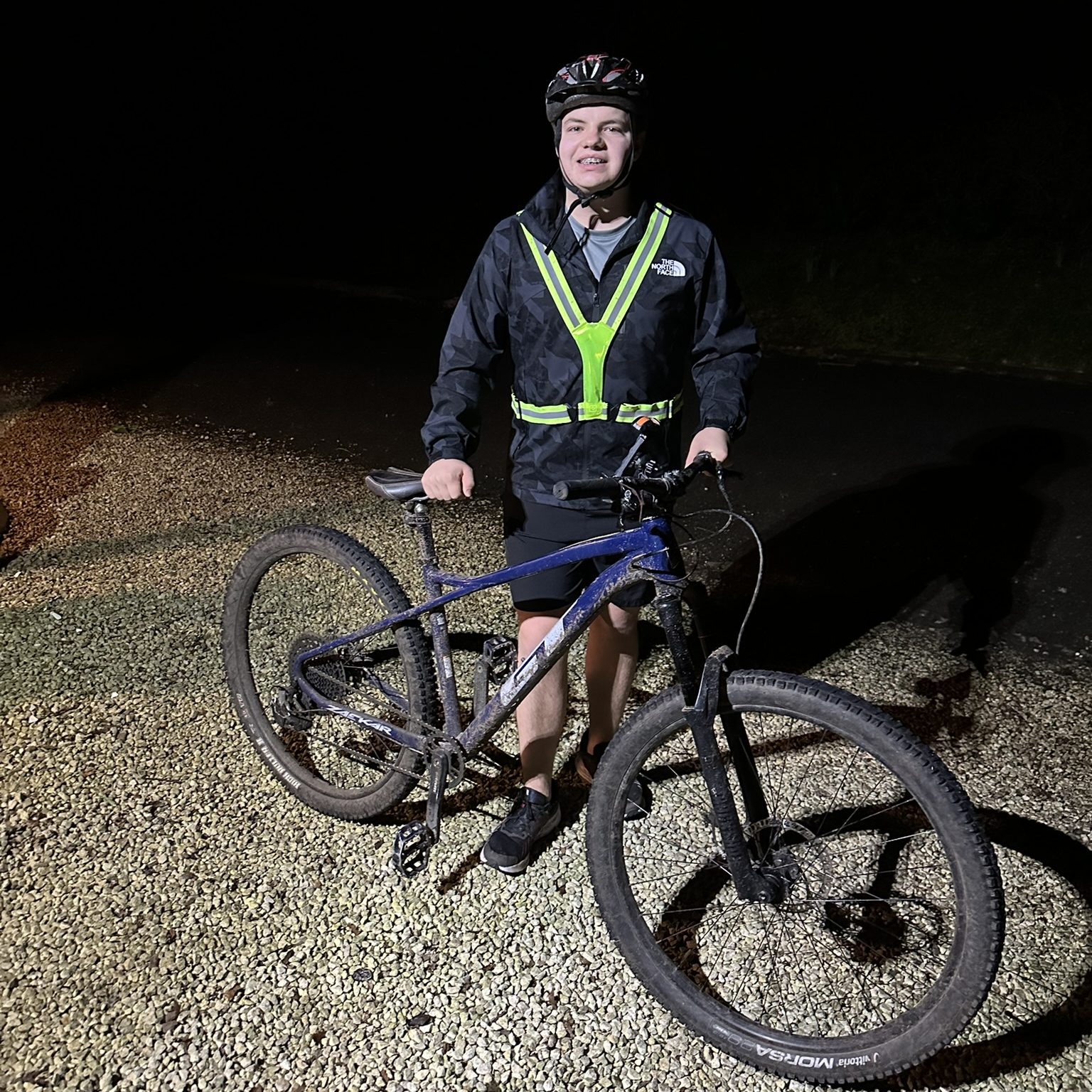 Cadet Corporal Nathaniel “Nat” Roberts during the cycling aspect of the challenge.